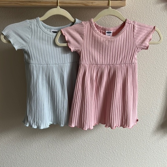 Old Navy Other - Old navy ribbed jersey dress pink & blue